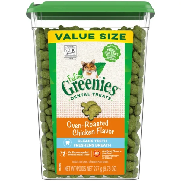 FELINE GREENIES Oven Roasted Chicken Flavored Dental Treats, Value Size