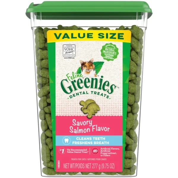 FELINE GREENIES Savory Salmon Flavored Dental Treats, Value Size