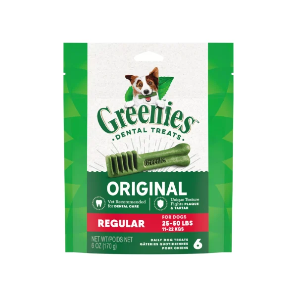 GREENIES Original Regular Dental Treats, 6 Count
