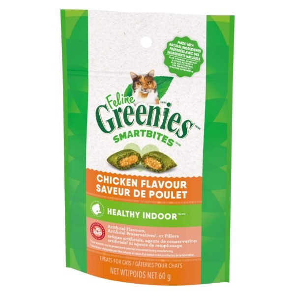 FELINE GREENIES Chicken Flavored Healthy Indoor SMARTBITES 60g