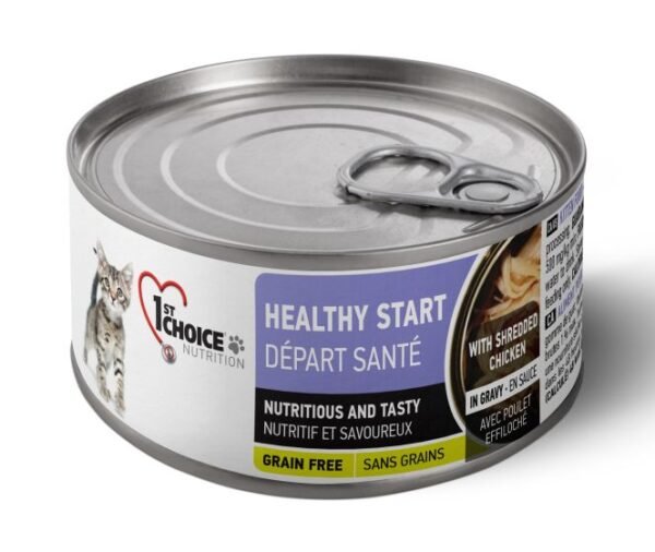 1st Choice Nutrition Healthy Start Shredded Chicken Kitten Wet Cat Food, 3 oz ( 85g)
