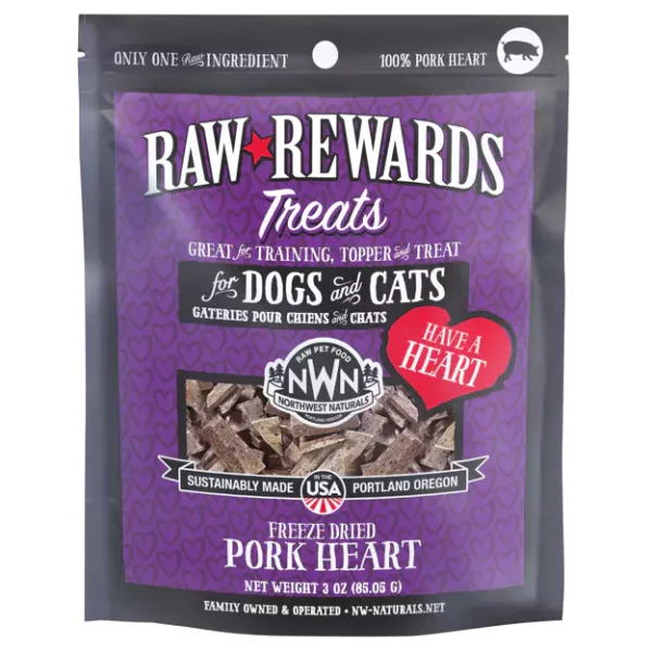 Northwest Naturals Raw Rewards – Freeze Dried Pork Heart 3oz