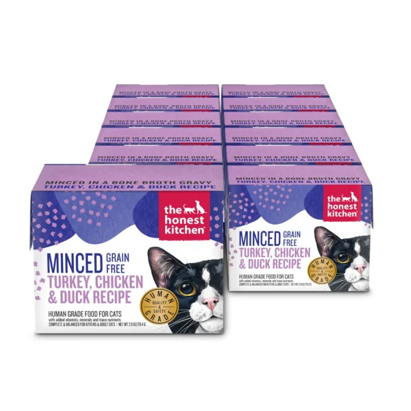 The Honest Kitchen Minced Turkey, Chicken & Duck in Bone Broth Gravy 2.8oz